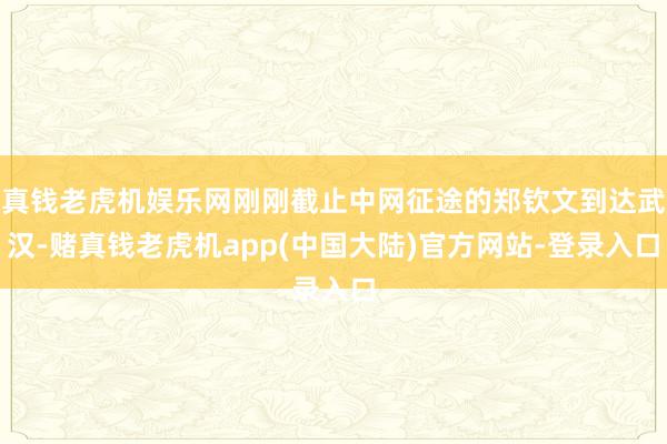 真钱老虎机娱乐网刚刚截止中网征途的郑钦文到达武汉-赌真钱老虎机app(中国大陆)官方网站-登录入口