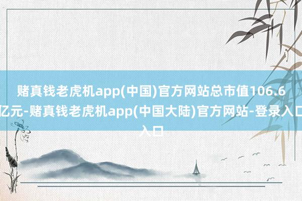 赌真钱老虎机app(中国)官方网站总市值106.6亿元-赌真钱老虎机app(中国大陆)官方网站-登录入口